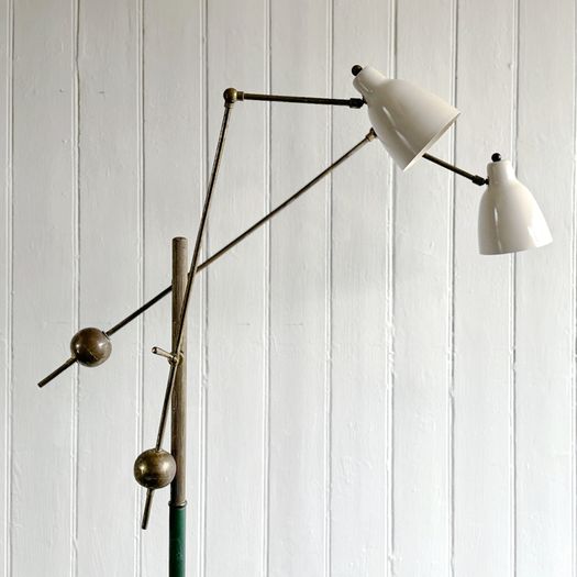 A 1950's Italian Two Arm Articulated Standing Lamp