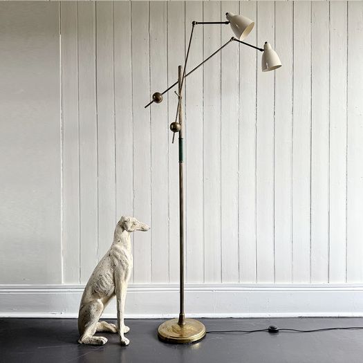 A 1950's Italian Two Arm Articulated Standing Lamp