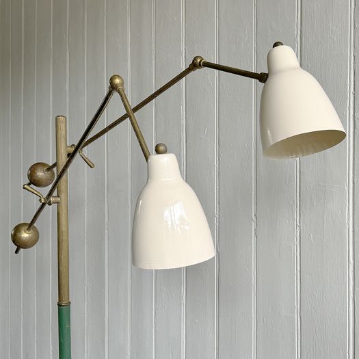 A 1950's Italian Two Arm Articulated Standing Lamp