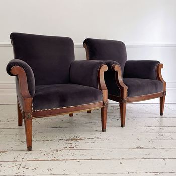 A Substantial Pair of George III Library Armchairs in the Manner of William Trotter