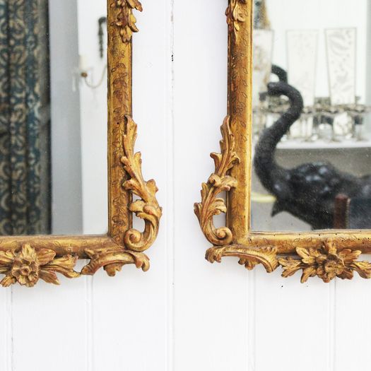 A Pair of 18th Century Italian Giltwood Mirrors