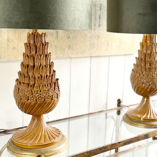 A Pair of 1960's Casa Pupo Ceramic Table Lamps - Tan