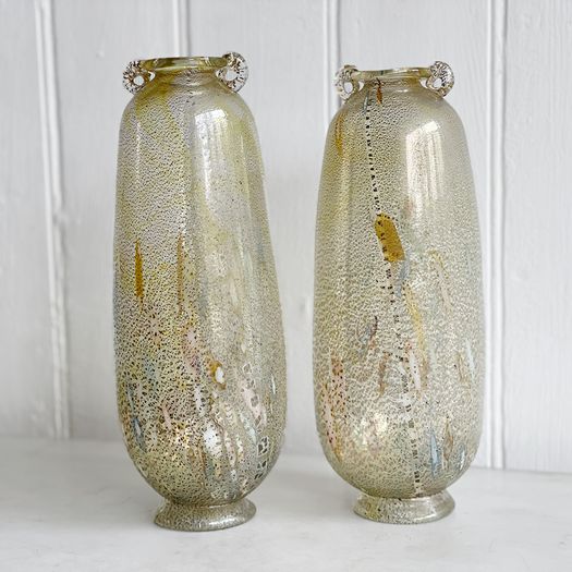 A Pair of Vintage Murano Glass Vases