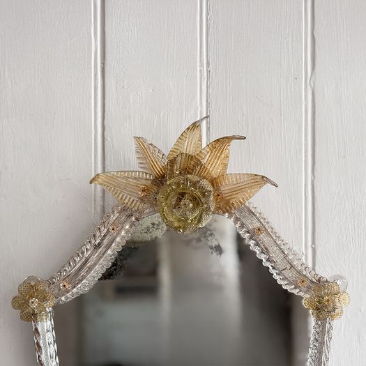A Large Pair of Late 19th C Venetian Murano Mirror Appliques