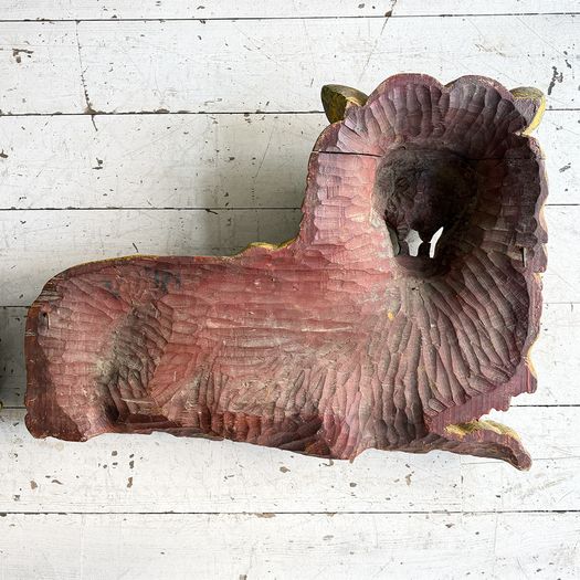 A Large Pair of 18th C Hand Carved Chinese Foo Dog Wall Sculptures