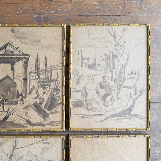 A Set of 18th C Venetian Watercolour Sketches - Sold Separately