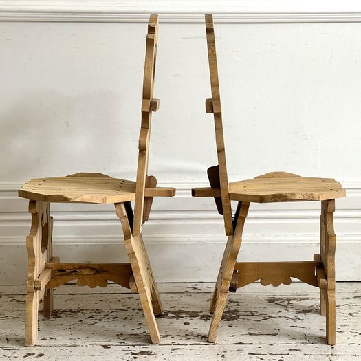 A Set of 6 Vintage Alpine Dining Chairs