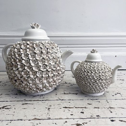 A Decorative Italian Creamware Teapot Made For Ralph Lauren