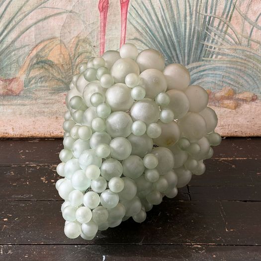 A 1950's French Green Glass Grape Cluster Pendant