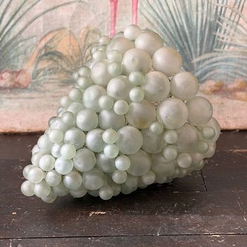A 1950's French Green Glass Grape Cluster Pendant