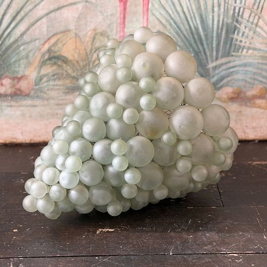 A 1950's French Green Glass Grape Cluster Pendant