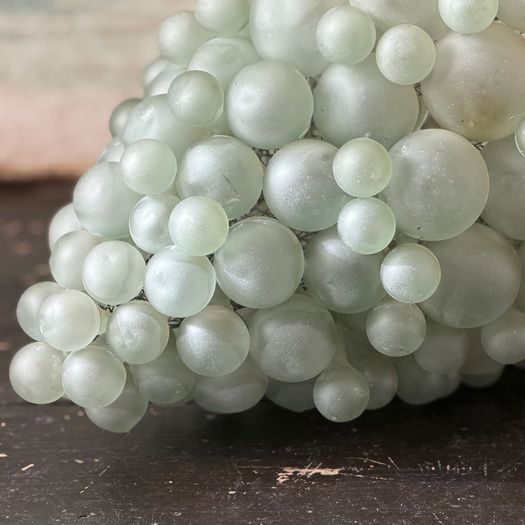 A 1950's French Green Glass Grape Cluster Pendant