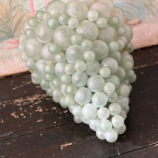 A 1950's French Green Glass Grape Cluster Pendant