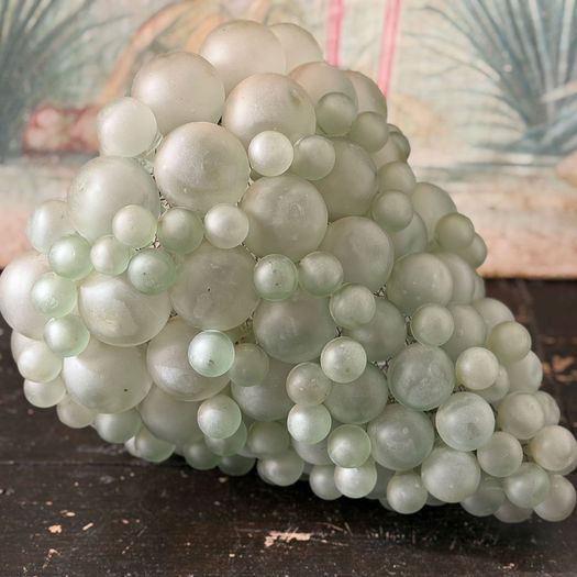 A 1950's French Green Glass Grape Cluster Pendant