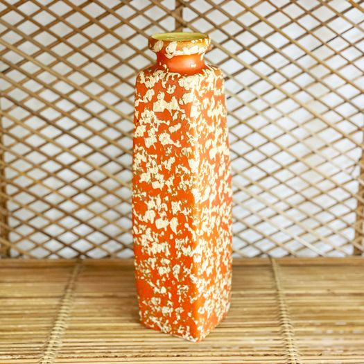 A Red & Yellow Textured 1970's Hungarian Ceramic Vase - No3