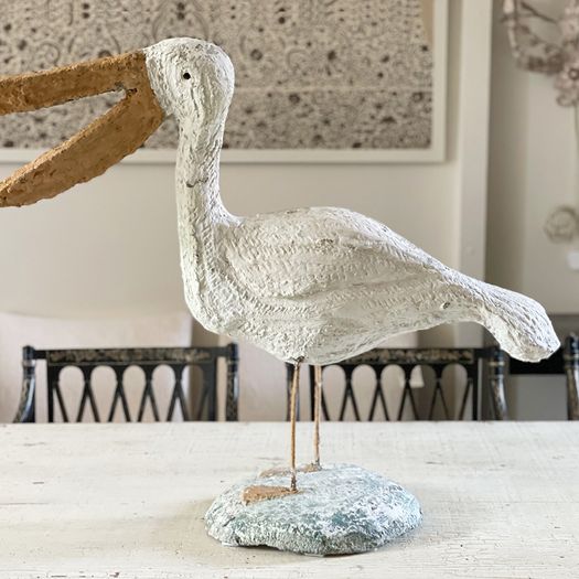 A 1950's French Folk Art Pelican Sculpture