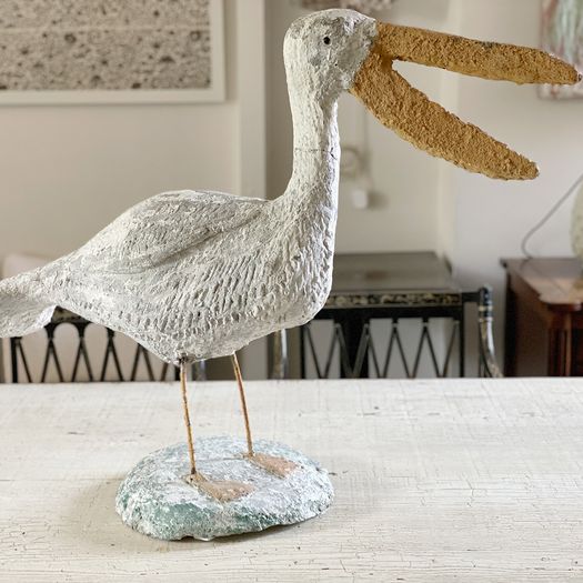 A 1950's French Folk Art Pelican Sculpture