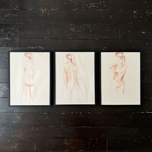 A 1980's French Framed Sanguine Life Study II