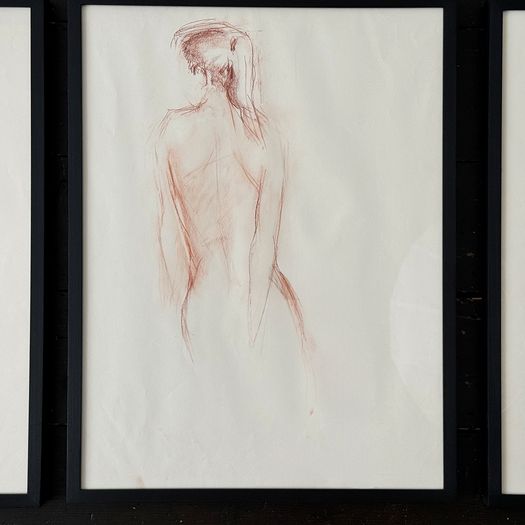 A 1980's French Framed Sanguine Life Study I