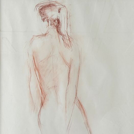 A 1980's French Framed Sanguine Life Study I