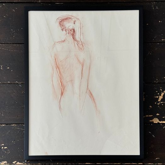 A 1980's French Framed Sanguine Life Study I