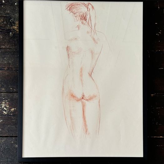 A 1980's French Framed Sanguine Life Study II