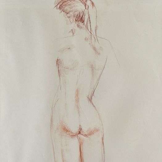 A 1980's French Framed Sanguine Life Study II