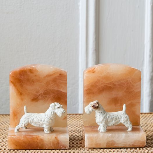 A pair of Art Deco onyx bookends