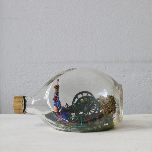 A collection of six vintage 'ships in bottles', each modelled with interior scenes or classic ships made 1950s-1970s