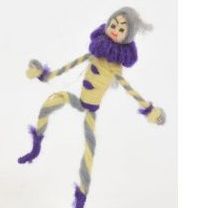 A rare Grecon miniature dancing doll on a black painted wooden base made in Germany in the 1920s