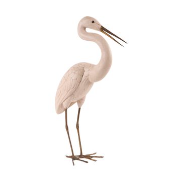 A 20th century Italian resin and polished metal sculpture of a stork by Elli Malevolti