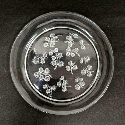 A Lalique Muguet Lily of the Valley circular plate
