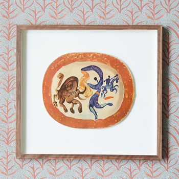 A set of four polychrome prints after ceramic plates by Pablo Picasso from a rare limited edition Art Folio "Céramiques De Picasso"