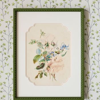 A pair of English 19th century watercolours of roses and wildflowers