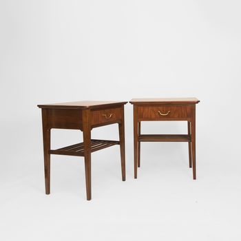 Pair of bedside tables with a drawer and a shelf