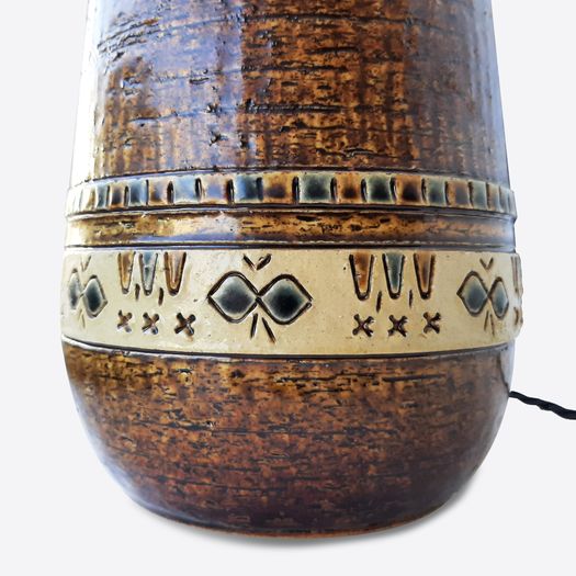 Table lamp with geometrical decorations by Yngve Blixt (Swedish, 1920–1981)