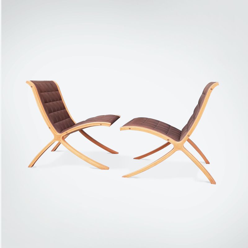 Pair of 'X-chairs' by Peter Hvidt and Orla Mølgaard-Nielsen