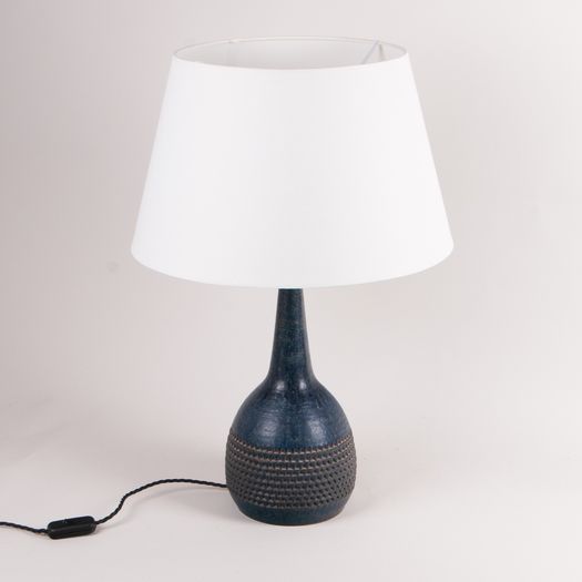 Blue glazed table lamp by Per Linnemann-Schmidt