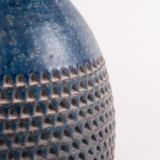 Blue glazed table lamp by Per Linnemann-Schmidt