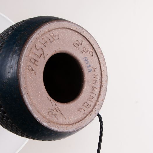 Blue glazed table lamp by Per Linnemann-Schmidt