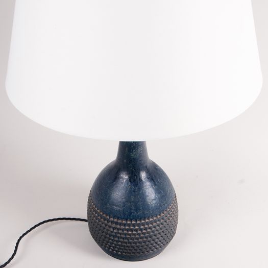 Blue glazed table lamp by Per Linnemann-Schmidt