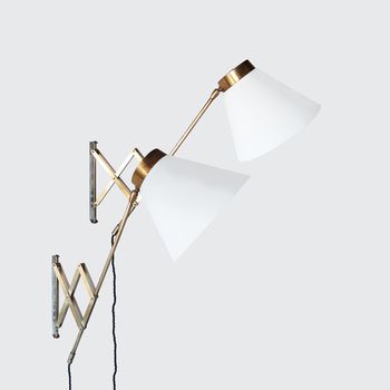 Pair of concertina wall lamps