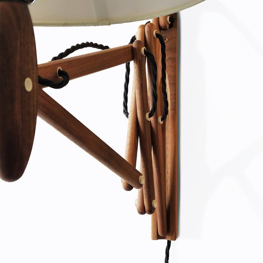 Small scissor concertina wall lamp designed by Erik Hansen