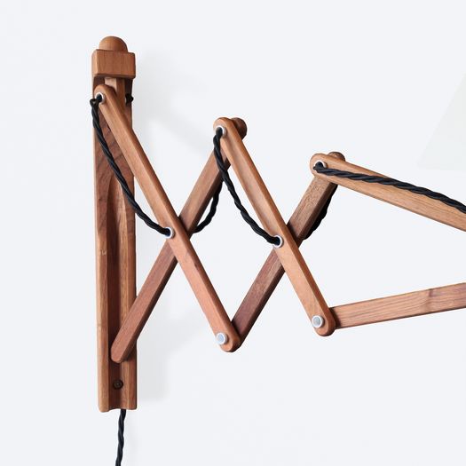 Small scissor concertina wall lamp designed by Erik Hansen