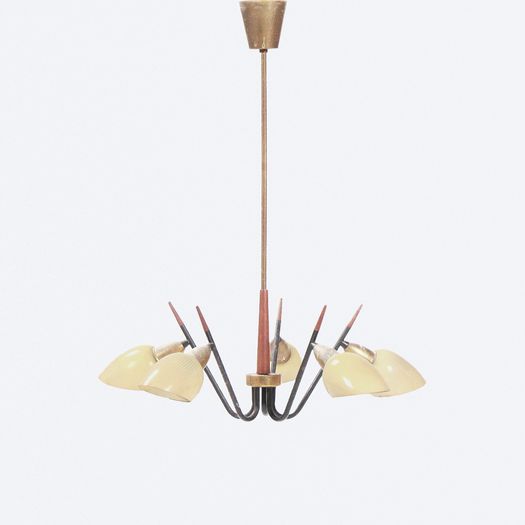 5 arms chandelier made by Voss Belysning