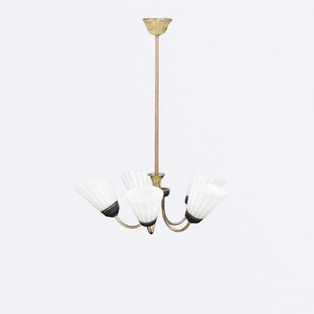 Chandelier with 5 striped glass shades