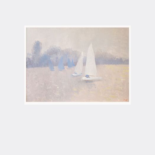 'Dingy sailing on the Thames' by Bernard Myers