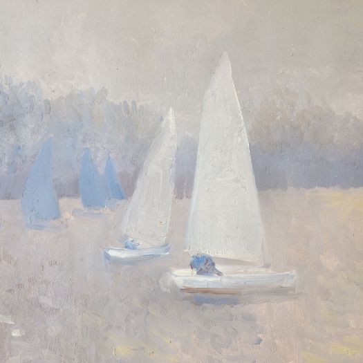 'Dingy sailing on the Thames' by Bernard Myers