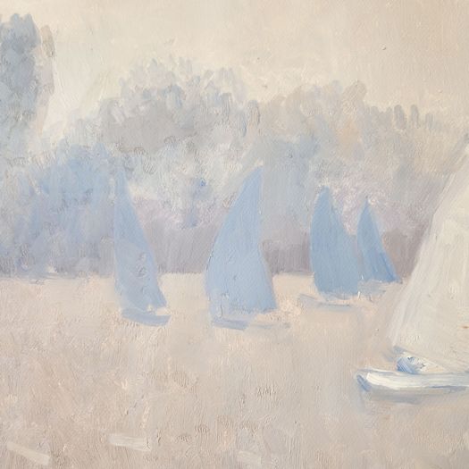 'Dingy sailing on the Thames' by Bernard Myers