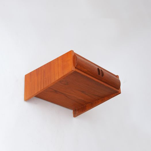 Pair of wall-hanging bedside tables with hollow handles